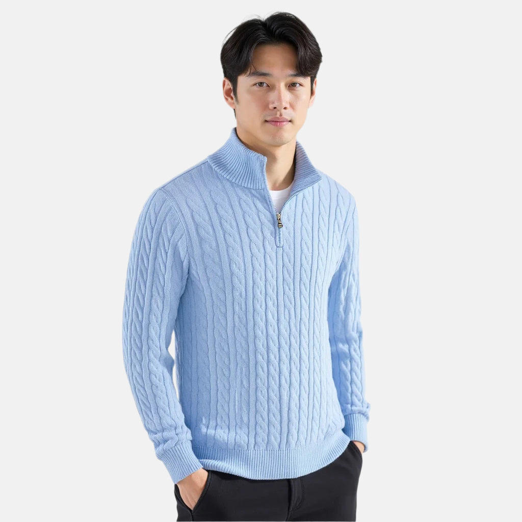 40 RULE™ | Zipped Cable Sweater