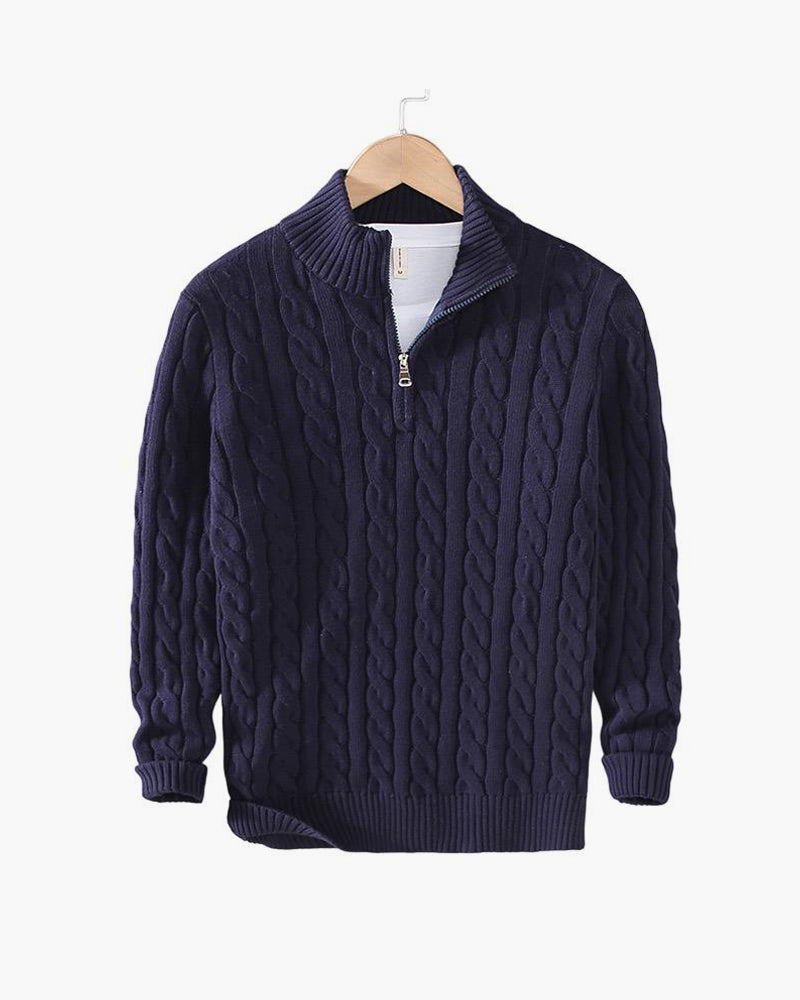 40 RULE™ | Zipped Cable Sweater