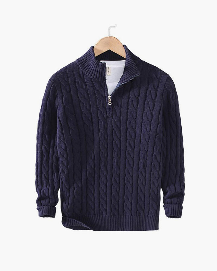 40 RULE™ | Zipped Cable Sweater