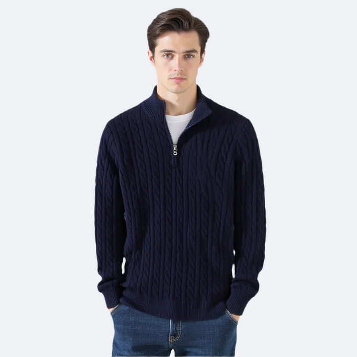 40 RULE™ | Zipped Cable Sweater