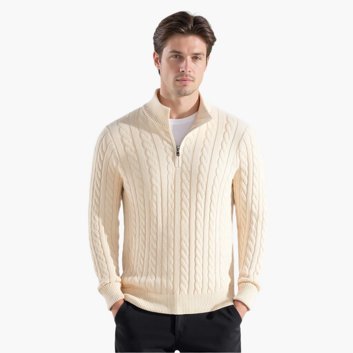 40 RULE™ | Zipped Cable Sweater