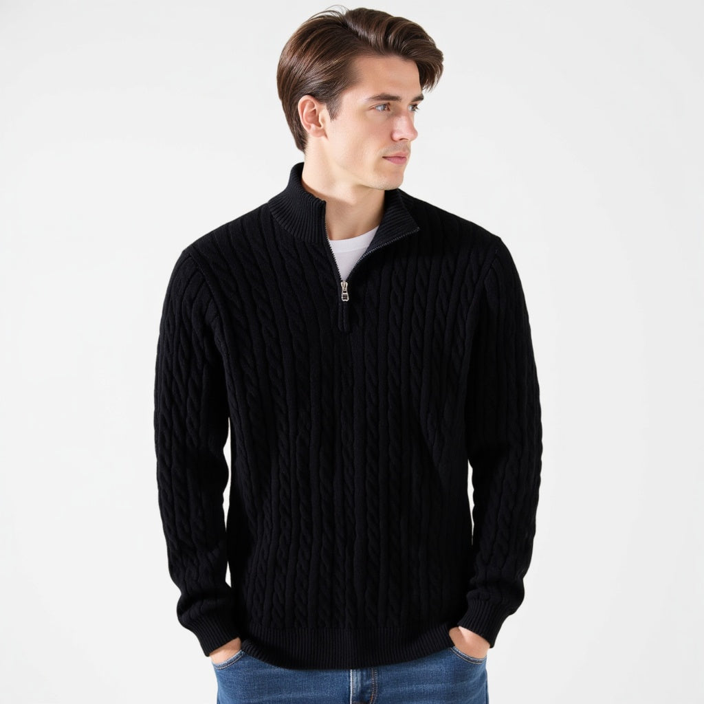 40 RULE™ | Zipped Cable Sweater