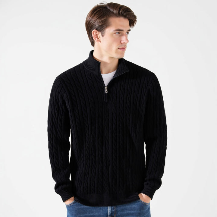40 RULE™ | Zipped Cable Sweater