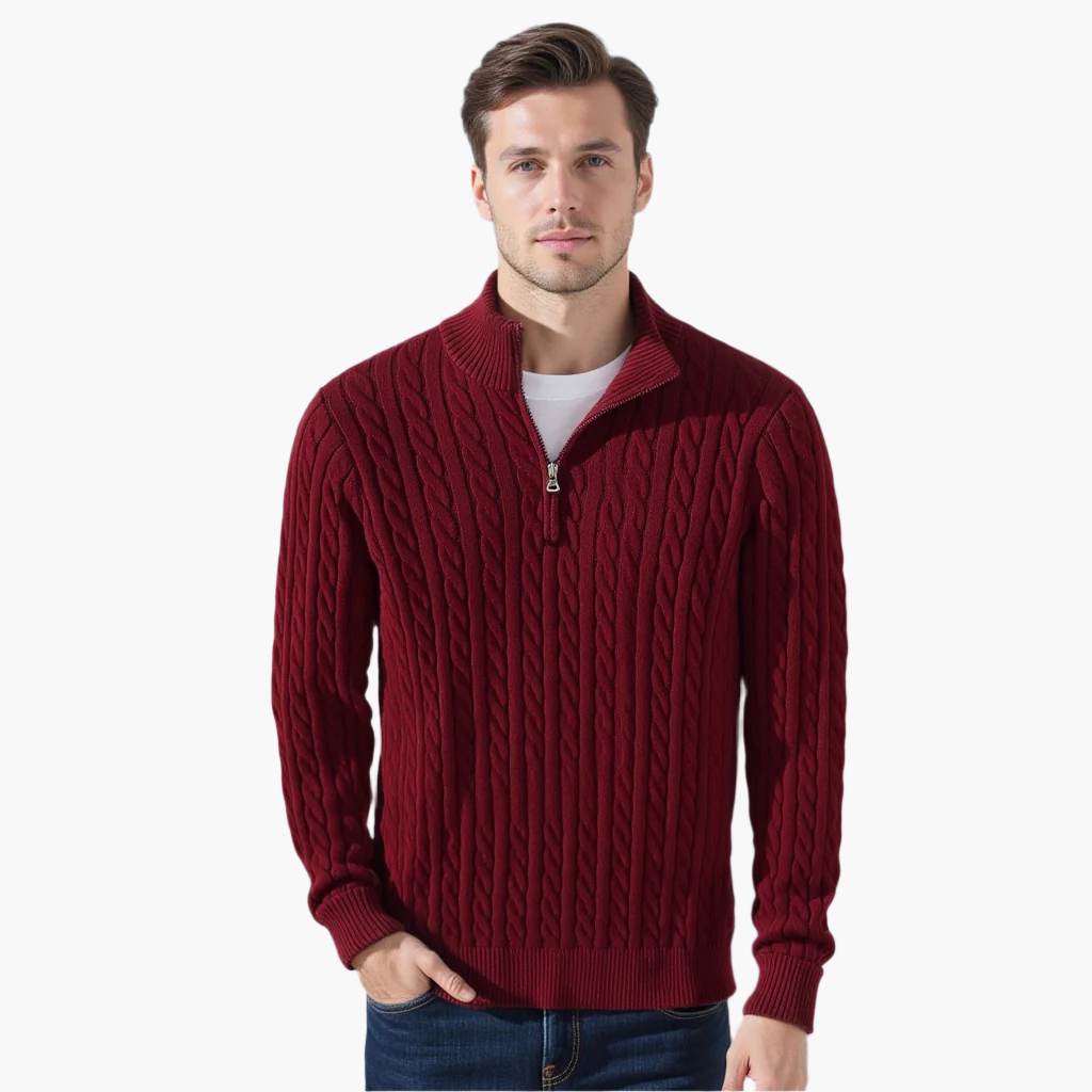 40 RULE™ | Zipped Cable Sweater