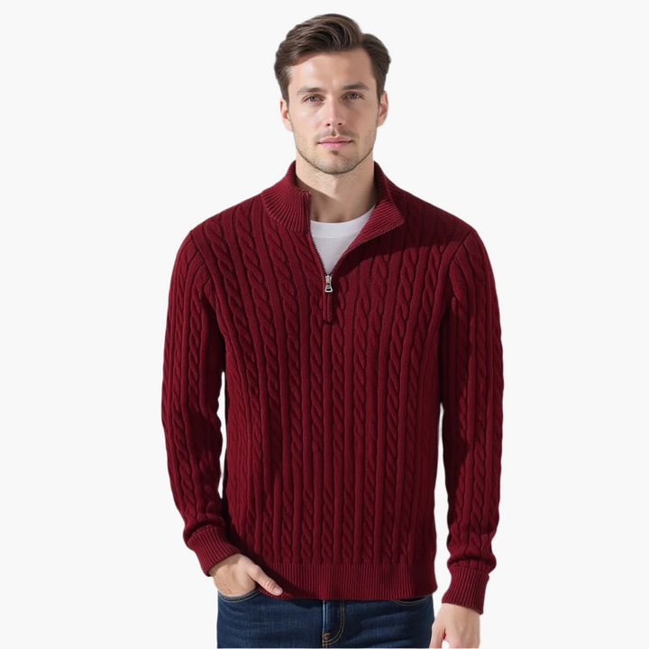 40 RULE™ | Zipped Cable Sweater