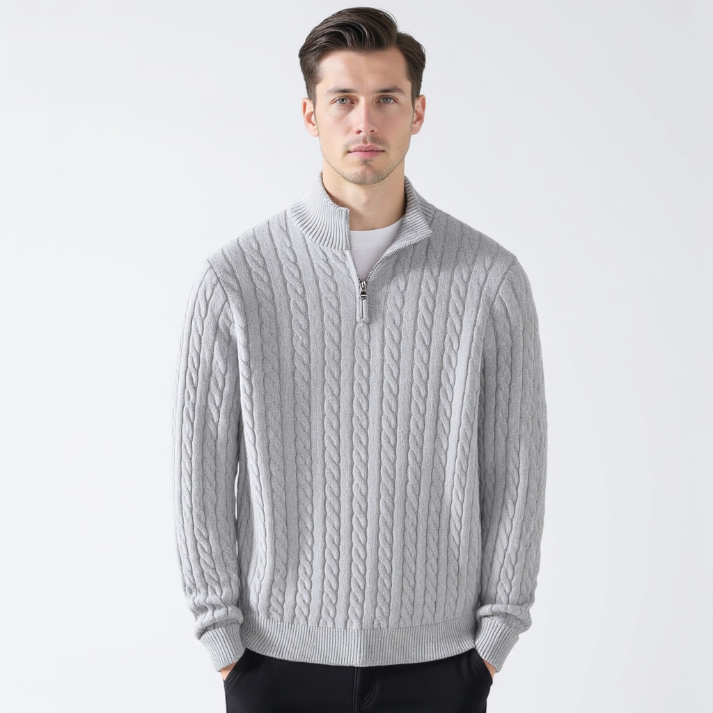 40 RULE™ | Zipped Cable Sweater