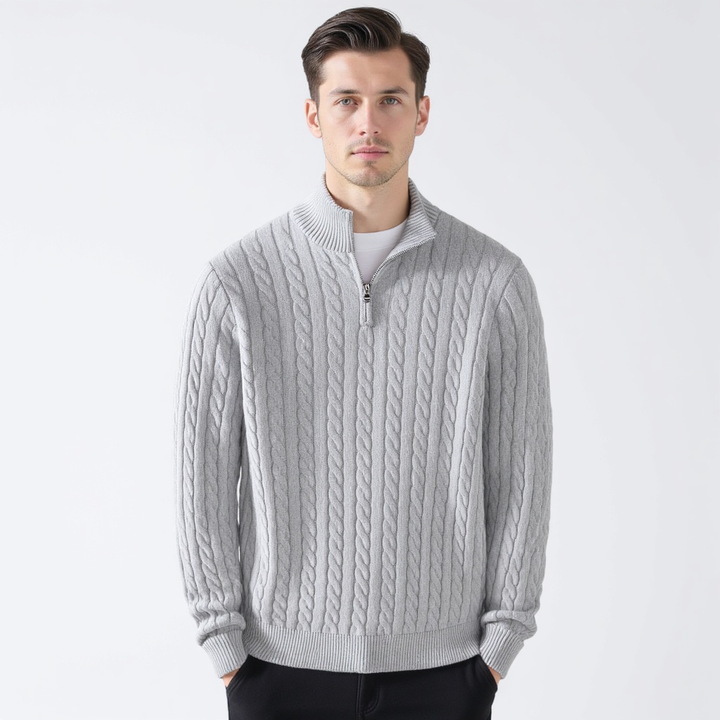 40 RULE™ | Zipped Cable Sweater