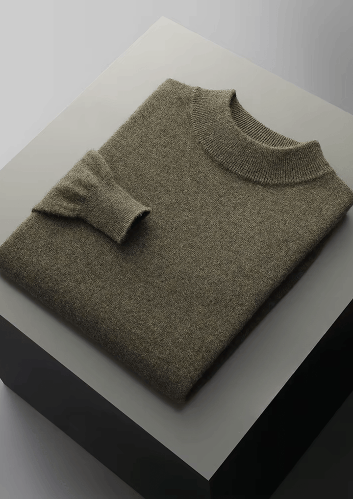 MERINO WOOL CLASSIC MOCKNECK SWEATER