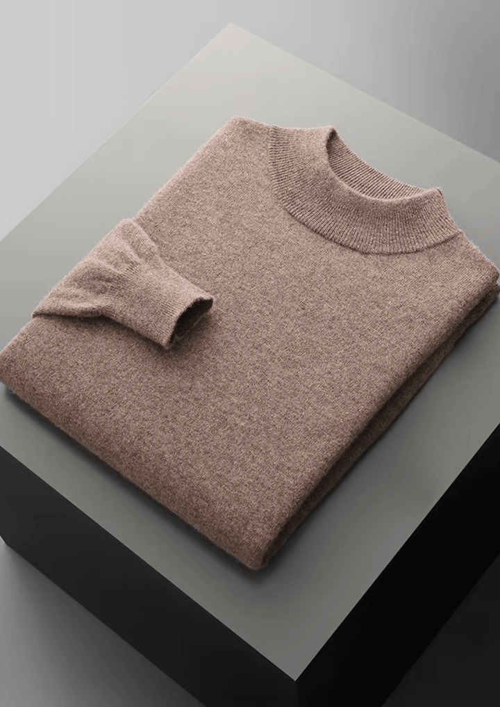 MERINO WOOL CLASSIC MOCKNECK SWEATER