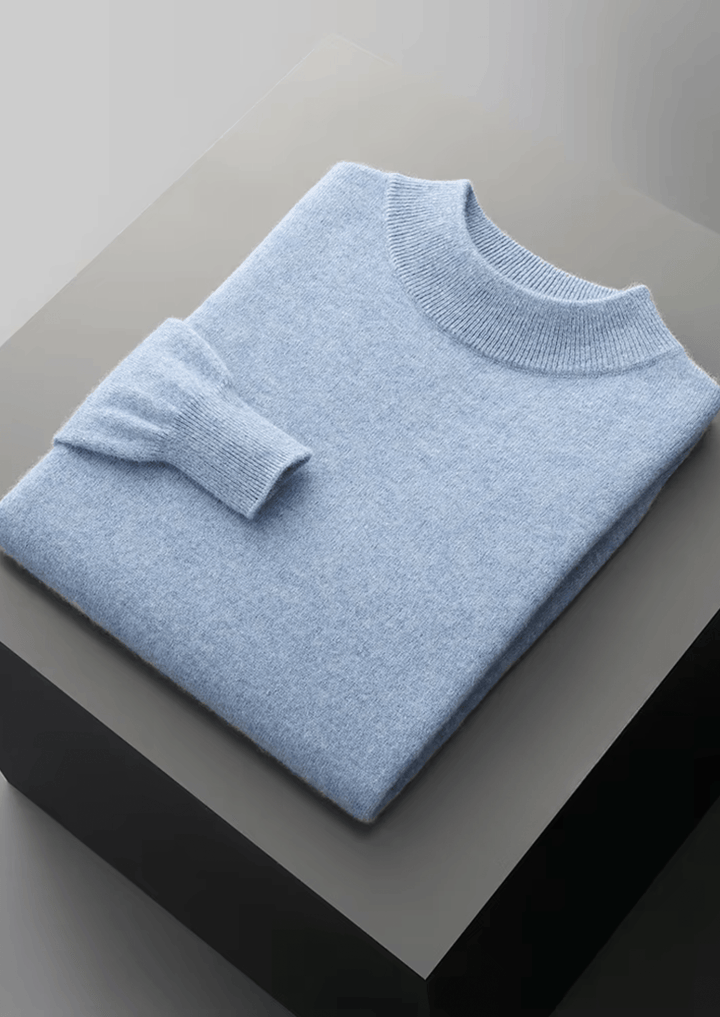 MERINO WOOL CLASSIC MOCKNECK SWEATER