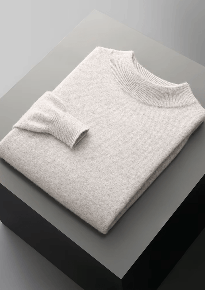 MERINO WOOL CLASSIC MOCKNECK SWEATER