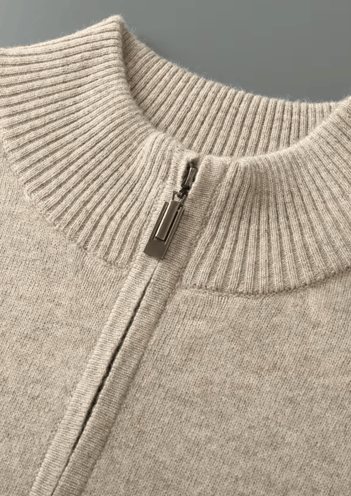 MERINO WOOL COZY HALF ZIP SWEATER