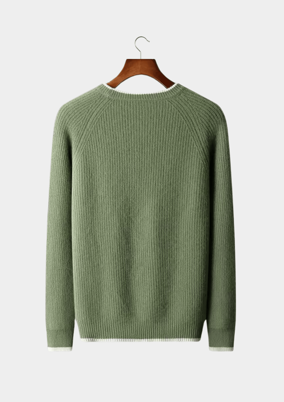 MERINO WOOL TWO TONE CREWNECK
