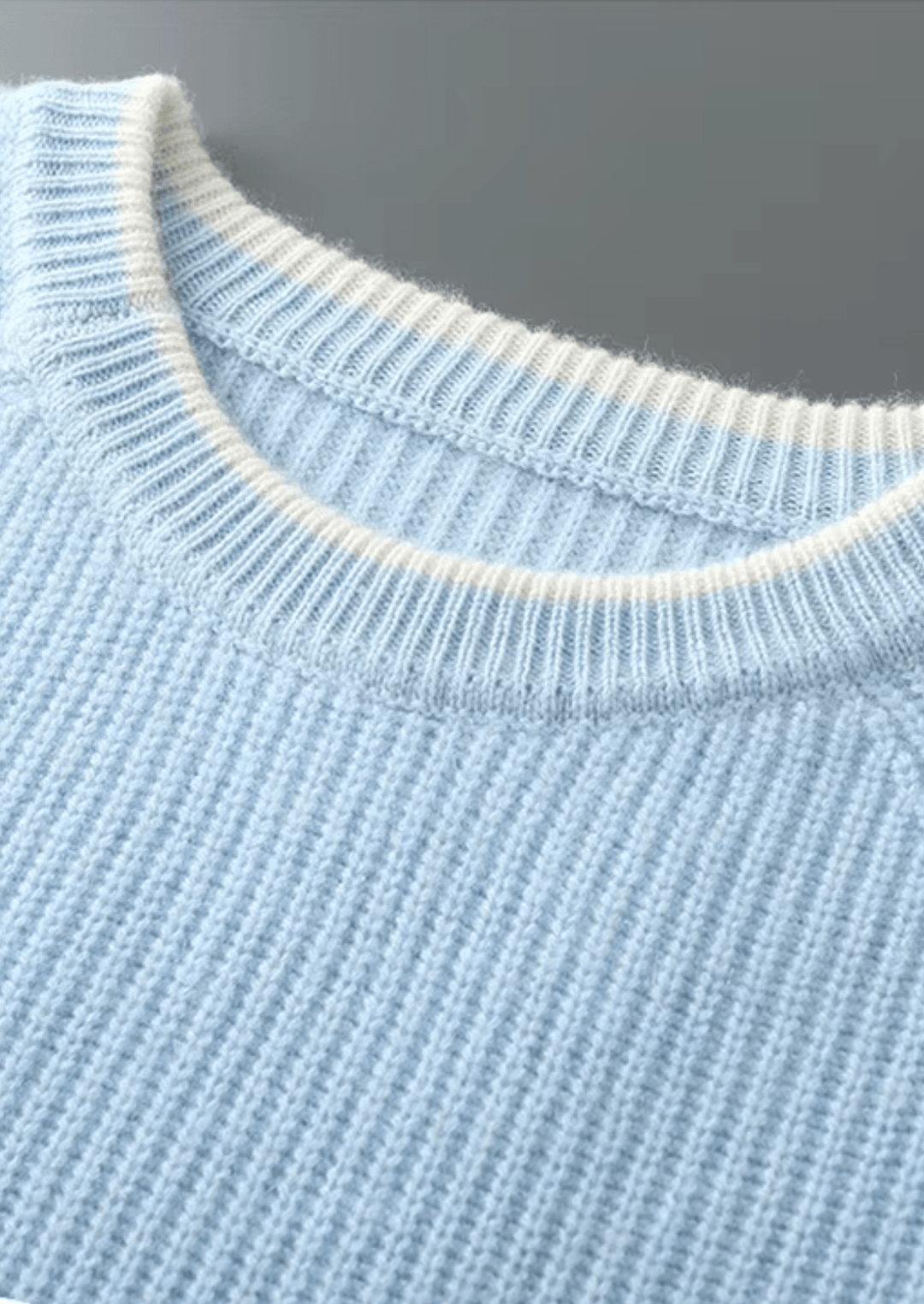 MERINO WOOL TWO TONE CREWNECK