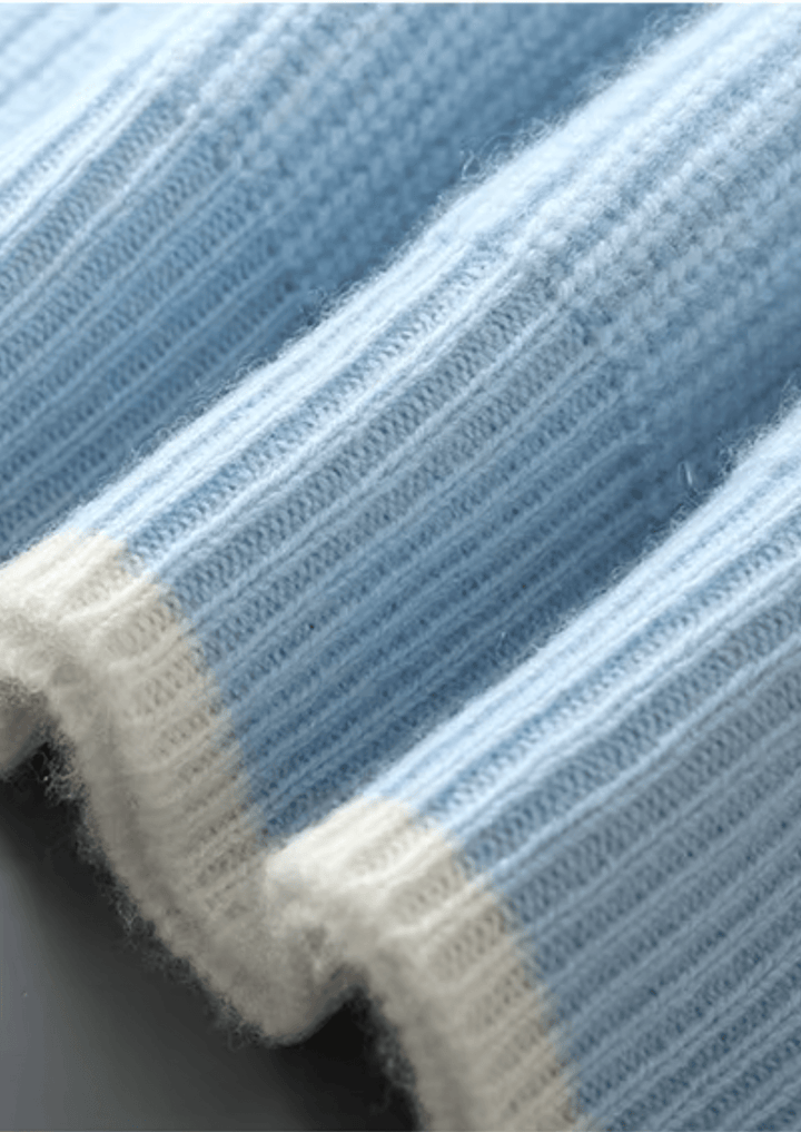 MERINO WOOL TWO TONE CREWNECK