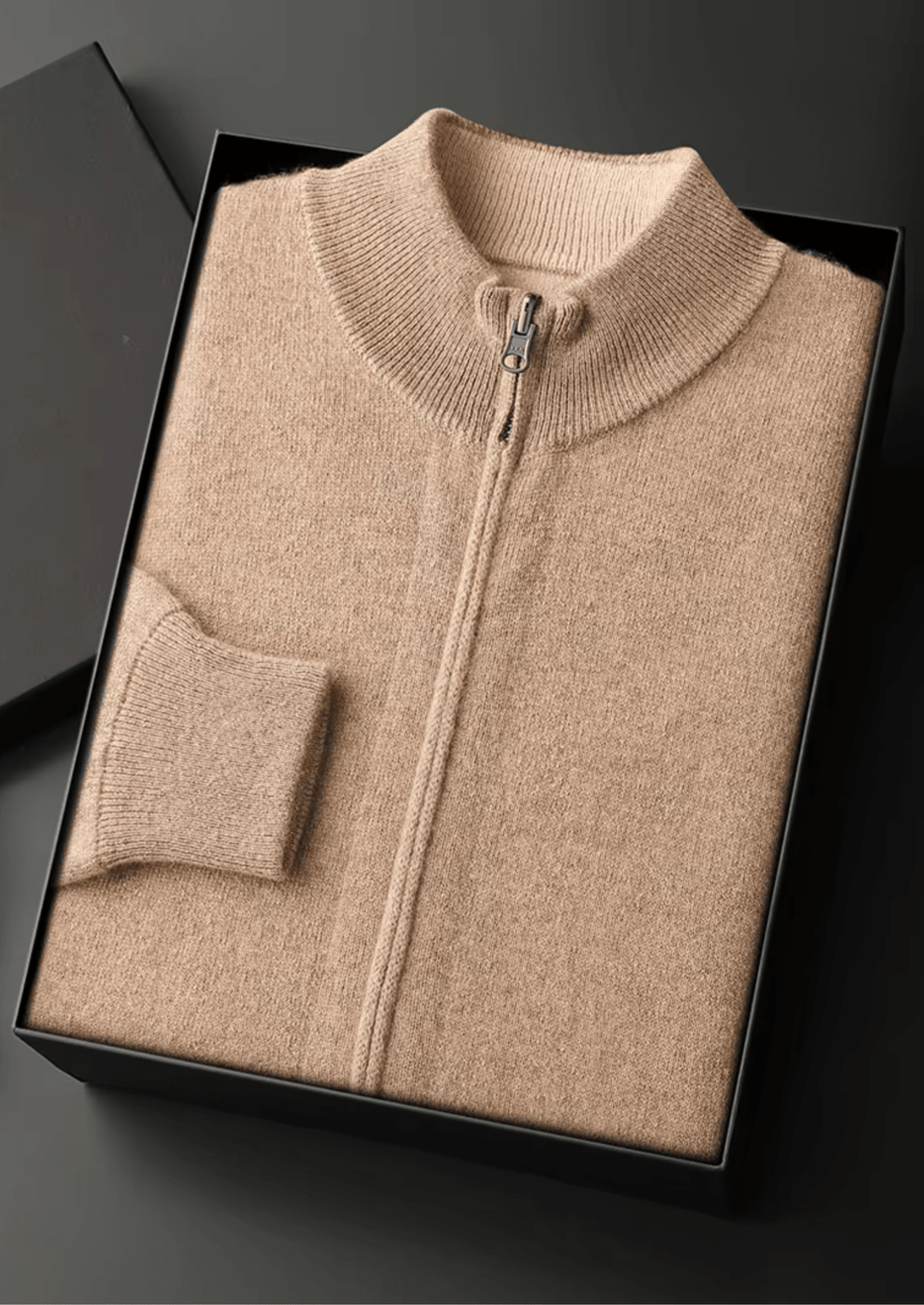 MERINO WOOL ZIP CARDIGAN