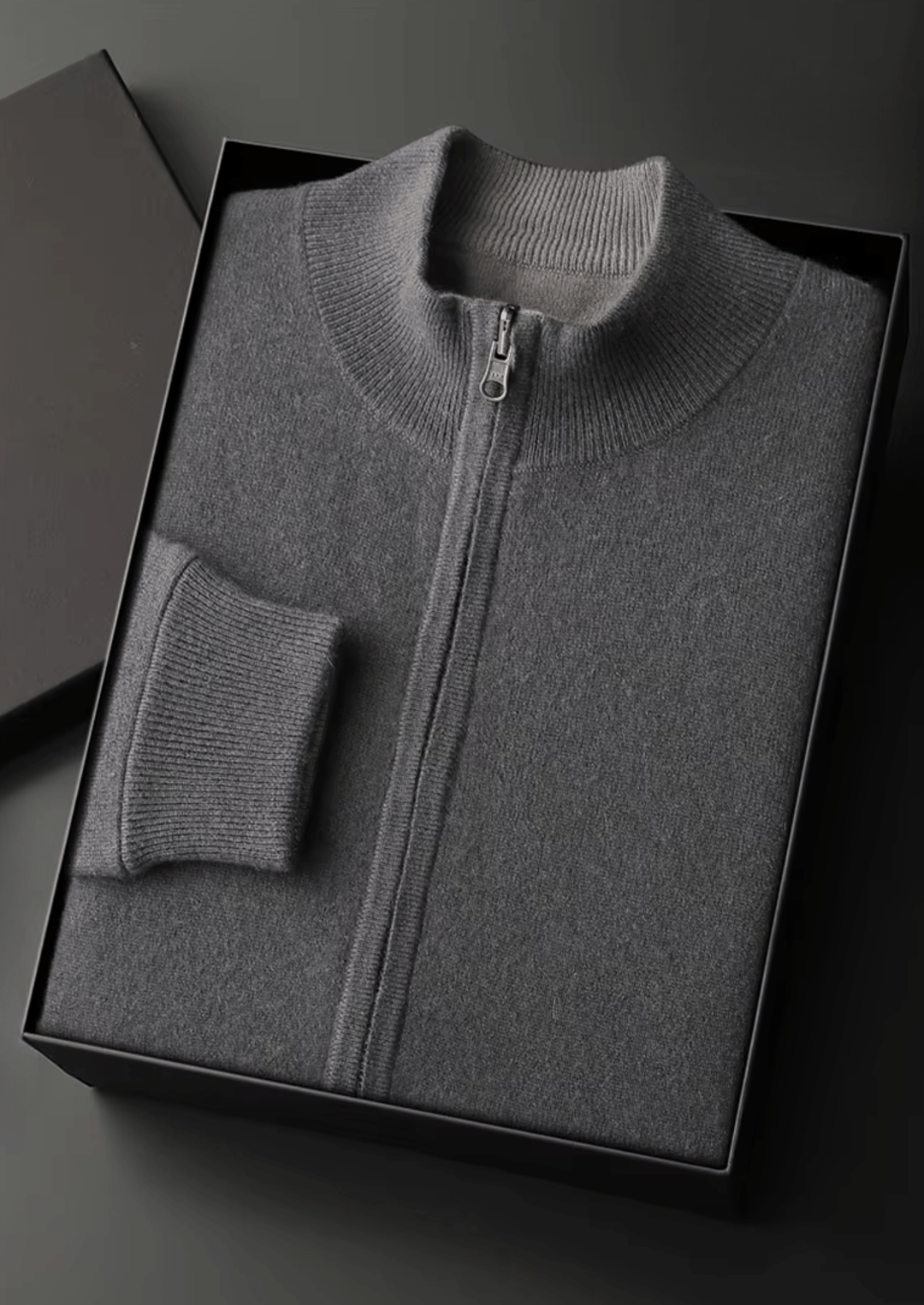 MERINO WOOL ZIP CARDIGAN